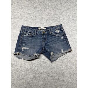 Abercrombie & Fitch Shorts Womens Size‎ 2 Blue Denim Distressed Cutoff Raw Hem